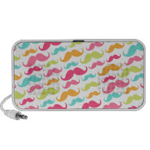 Motif drôle à la mode de moustache d'aqua rose col haut-parleur mp3