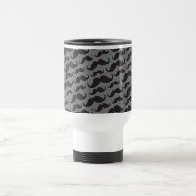 Motif drôle à la mode noir et gris de moustache mugs