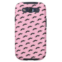 Motif drôle de noir de rose de moustache coque galaxy SIII