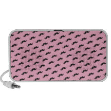 Motif drôle de noir de rose de moustache haut-parleurs mp3