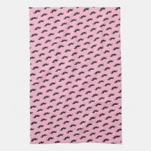 Motif drôle de noir de rose de moustache serviette éponge