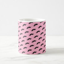 Motif drôle de noir de rose de moustache mugs à café