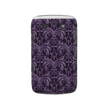 Motif élégant gris pourpre de damassé grunge gothi coque blackberry bold