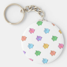 Motif en pastel de porc porte-clé