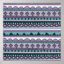 Motif ethnique pourpre posters