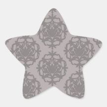 motif fleuri de damassé de gris argenté autocollants