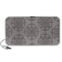 motif fleuri de damassé de gris argenté haut-parleurs