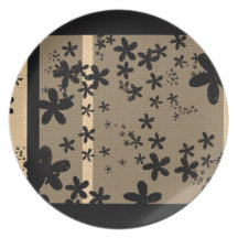 Motif floral assiettes pour soirée