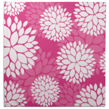 Motif floral blanc rose serviette imprimée