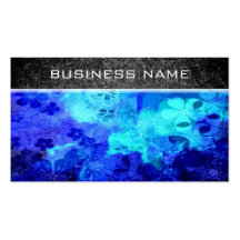 Motif floral bleu grunge vintage 5 modèles de cartes de visite