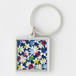 Motif floral contemporain porte-clé