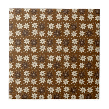 Motif floral de Brown Carreau En Céramique