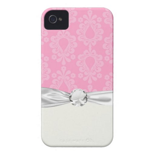 motif floral de damassé de rose en pastel de deux  coque iPhone 4 Case-Mate