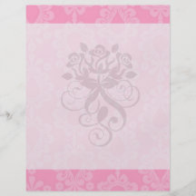 motif floral de damassé de rose en pastel de deux  prospectus personnalisés