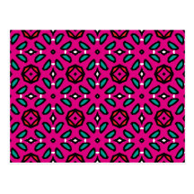 Motif floral géométrique de roses indien carte postale