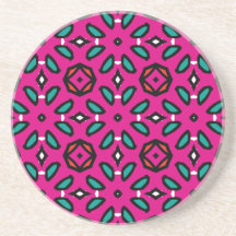 Motif floral géométrique de roses indien dessous de verre
