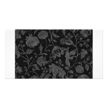 Motif floral noir élégant modèle pour photocarte