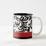 Motif floral rouge et noir tasse