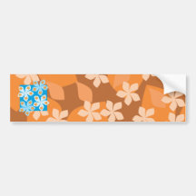 Motif floral tropical. Bleu et orange Autocollant Pour Voiture