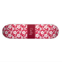 Motif floral tropical de Fuschia Planches À Roulettes Customisées