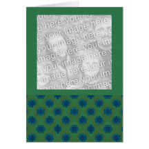 motif floral vert et bleu cartes de vœux