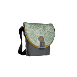 Motif floral vintage jaune gris vert de monogramme sacoches