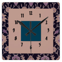 Motif floral vintage - noir et mauve pendules