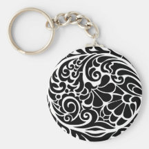 motif floral vintage porte-clé