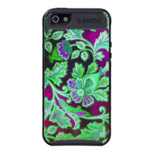 Motif floral vintage vert mignon étui iPhone 5