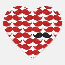 Motif génial rouge de moustache rétro autocollants