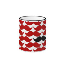 Motif génial rouge de moustache rétro tasse