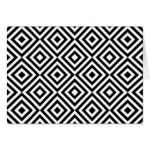 Motif géométrique abstrait de carrés, blanc noir cartes de vœux