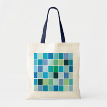 Motif géométrique bleu turquoise sac fourre-tout