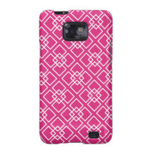 Motif géométrique de diamant rose de Fushia Coque Galaxy S2