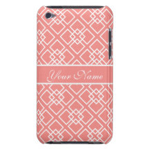 Motif géométrique de monogramme de corail coque barely there iPod