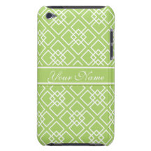Motif géométrique de monogramme vert coque Case-Mate iPod touch