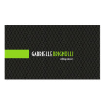 Motif géométrique noir et vert élégant cartes de visite professionnelles
