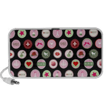Motif girly d'amour rose de Paris Haut-parleur De Voyage
