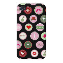 Motif girly d'amour rose de Paris iPhone 4 Case
