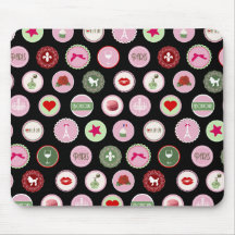 Motif girly d'amour rose de Paris Tapis De Souris