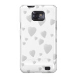 Motif gris-clair des coeurs d'amour coque galaxy s2