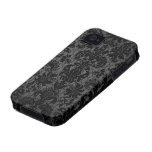 motif gris de damassé de noir de dentelle de faux coques Case-Mate iPhone 4