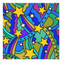 Motif hippie d'étoile filante impressions photographiques