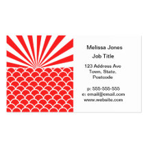 Motif inspiré par Japonais rouge de Soleil Levant Cartes De Visite Professionnelles