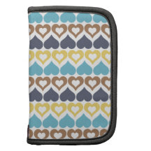 Motif jaune bleu de coeur agendas