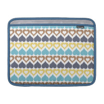 Motif jaune bleu de coeur poche macbook air