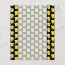 Motif jaune de poivrons. Sur le noir Prospectus Avec Motif