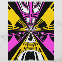 Motif jaune et rose moderne de cercle prospectus personnalisés