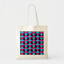 Motif lumineux de petit gâteau de bleu et de roses sac fourre-tout
