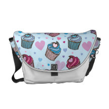 Motif mignon de coeur de petit gâteau sacoches